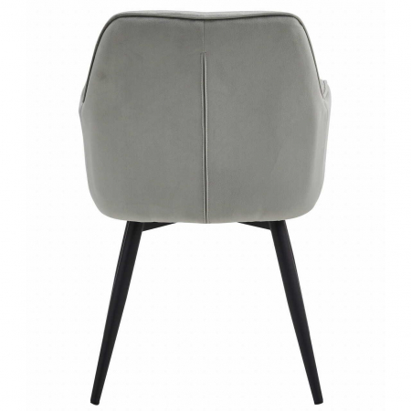 Scaun stil fotoliu bucatarie/living, Artool, York, rotativ, catifea, metal, gri argintiu si negru, 56x61x84 cm [1]