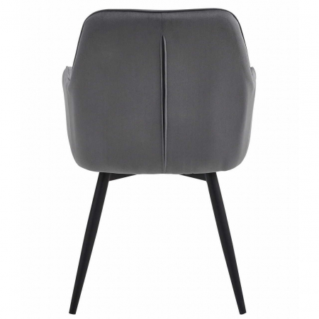 Scaun stil fotoliu bucatarie/living, Artool, York, rotativ, catifea, metal, gri inchis si negru, 56x61x84 cm [1]