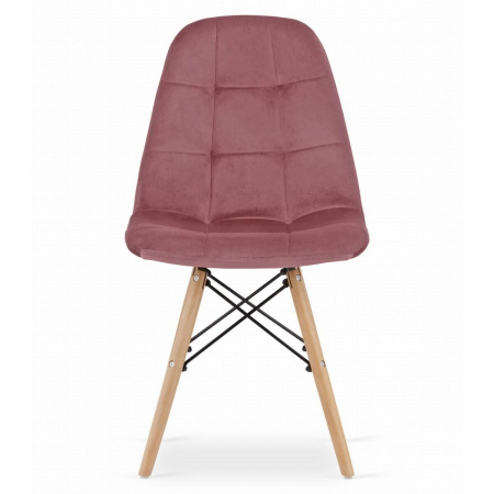 Scaun stil scandinav, Artool, Dumo, catifea, lemn, roz inchis, 45x53x84 cm [5]