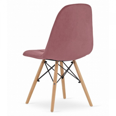 Scaun stil scandinav, Artool, Dumo, catifea, lemn, roz inchis, 45x53x84 cm [2]