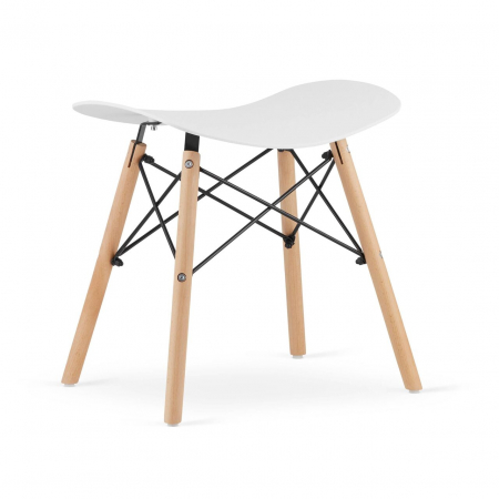 Scaune - Scaun stil scandinav, Artool, Korfu, fara spatar, PP, lemn, alb, 47.5x36x46.5 cm