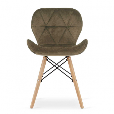 Scaun stil scandinav, Artool, Lago, catifea, lemn, maro, 47x52.5x74 cm [3]