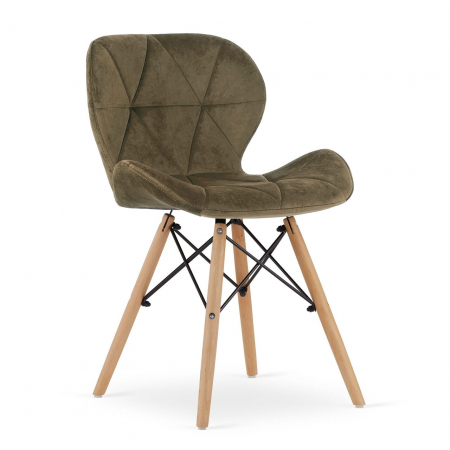 Scaune - Scaun stil scandinav, Artool, Lago, catifea, lemn, maro, 47x52.5x74 cm