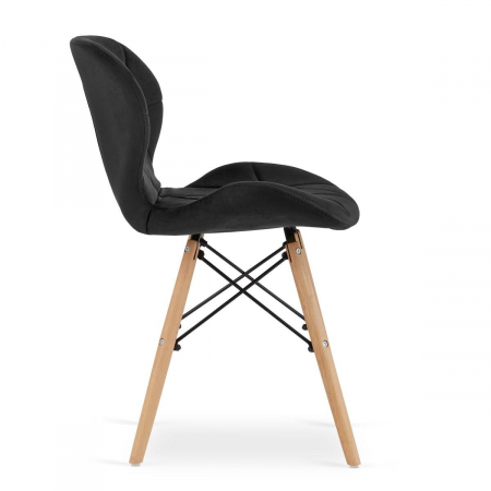Scaun stil scandinav, Artool, Lago, catifea, lemn, negru, 48x43x74 cm [7]