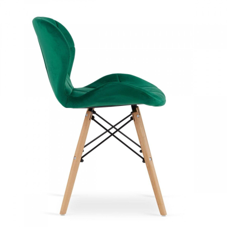 Scaun stil scandinav, Artool, Lago, catifea, lemn, verde, 48x43x74 cm [8]