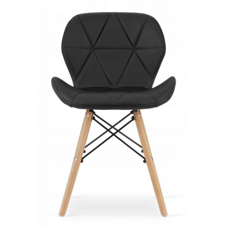 Scaun stil scandinav, Artool, Lago, piele ecologica, lemn, negru, 47x38x73 cm [5]