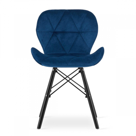 Scaun stil scandinav, Artool, Lago Velvet, catifea, lemn, bleumarin si negru, 47x52x73.5 cm [5]