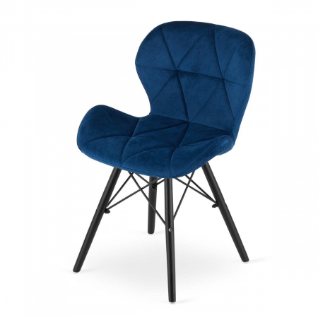 Scaun stil scandinav, Artool, Lago Velvet, catifea, lemn, bleumarin si negru, 47x52x73.5 cm [1]