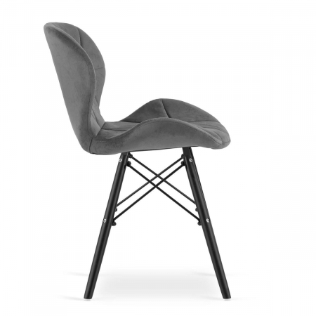 Scaun stil scandinav, Artool, Lago Velvet, catifea, lemn, gri si negru, 47x52x73.5 cm [1]