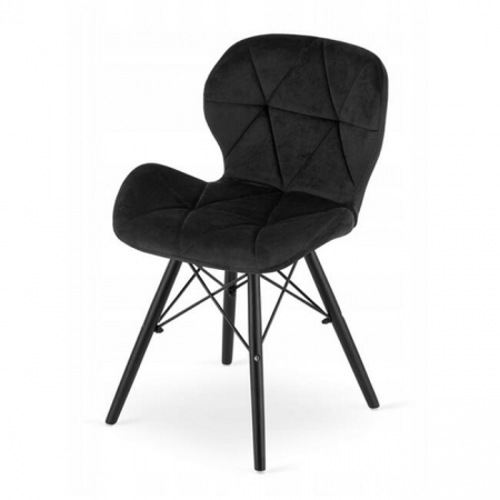 Scaun stil scandinav, Artool, Lago Velvet, catifea, lemn, negru, 47x36x73.5 cm [6]
