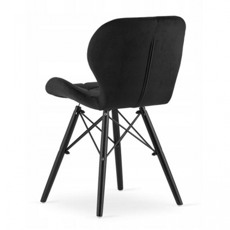 Scaun stil scandinav, Artool, Lago Velvet, catifea, lemn, negru, 47x36x73.5 cm [4]