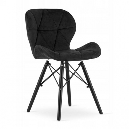 Scaune - Scaun stil scandinav, Artool, Lago Velvet, catifea, lemn, negru, 47x36x73.5 cm