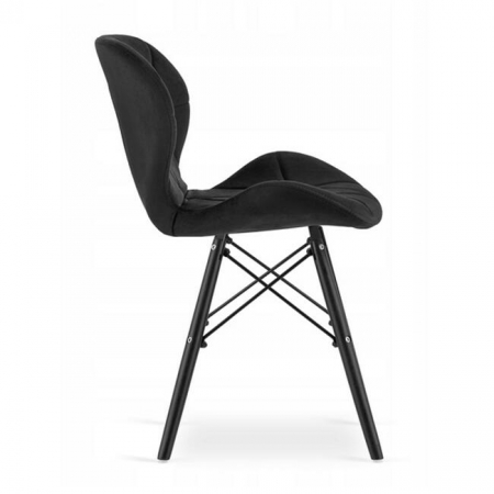 Scaun stil scandinav, Artool, Lago Velvet, catifea, lemn, negru, 47x36x73.5 cm [5]