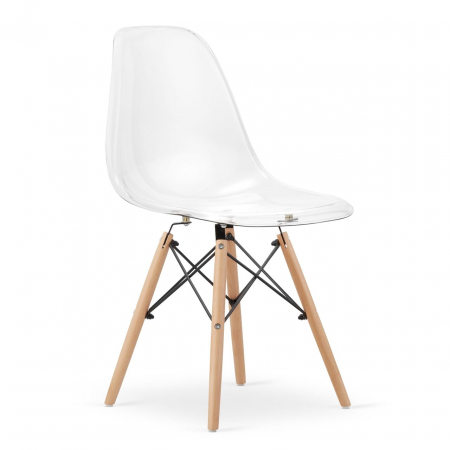 Scaune - Scaun stil scandinav, Artool, Osaka, policarbonat, lemn, transparent, 46x52x82 cm