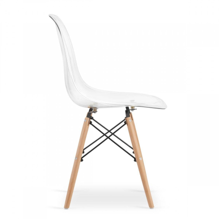 Scaun stil scandinav, Artool, Osaka, policarbonat, lemn, transparent, 46x52x82 cm [2]
