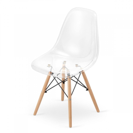 Scaun stil scandinav, Artool, Osaka, policarbonat, lemn, transparent, 46x52x82 cm [1]