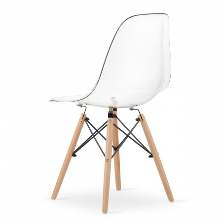 Scaun stil scandinav, Artool, Osaka, policarbonat, lemn, transparent, 46x52x82 cm [3]