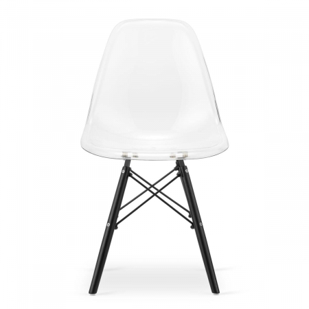 Scaun stil scandinav, Artool, Osaka, policarbonat, lemn, transparent si negru, 46x51.5x81 cm [5]