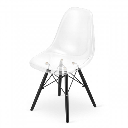 Scaun stil scandinav, Artool, Osaka, policarbonat, lemn, transparent si negru, 46x51.5x81 cm [1]
