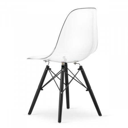 Scaun stil scandinav, Artool, Osaka, policarbonat, lemn, transparent si negru, 46x51.5x81 cm [3]