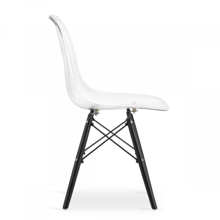 Scaun stil scandinav, Artool, Osaka, policarbonat, lemn, transparent si negru, 46x51.5x81 cm [2]