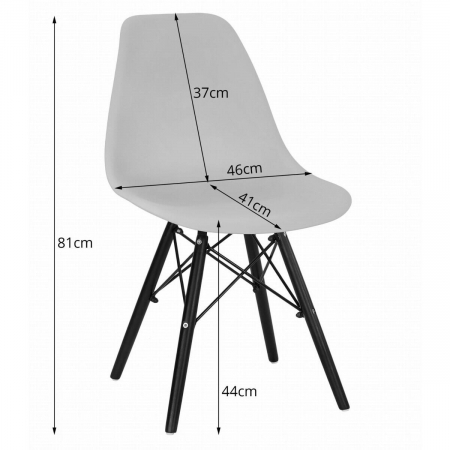 Scaun stil scandinav, Artool, Osaka, PP, lemn, alb, 46x54x81 cm [13]