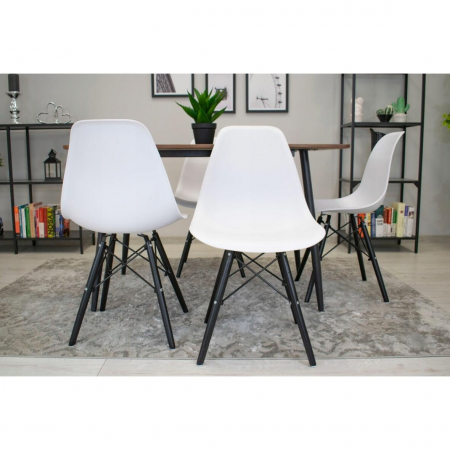 Scaun stil scandinav, Artool, Osaka, PP, lemn, alb si negru, 46x54x81 cm [9]