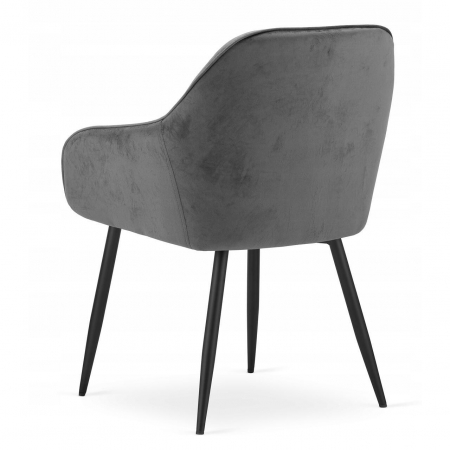 Set 2 scaune bucatarie/living, Artool, Forio, catifea, metal, gri si negru, 61x55.5x81 cm [12]