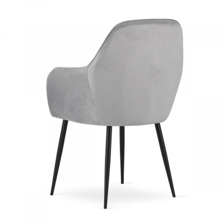 Set 2 scaune bucatarie/living, Artool, Lugo, catifea, metal, argintiu si negru, 57.5x56.5x86.5 cm [11]