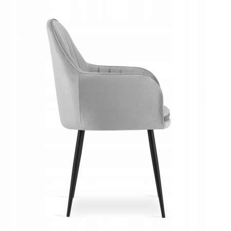 Set 2 scaune bucatarie/living, Artool, Lugo, catifea, metal, argintiu si negru, 57.5x56.5x86.5 cm [3]
