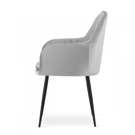 Set 2 scaune bucatarie/living, Artool, Lugo, catifea, metal, argintiu si negru, 57.5x56.5x86.5 cm [13]