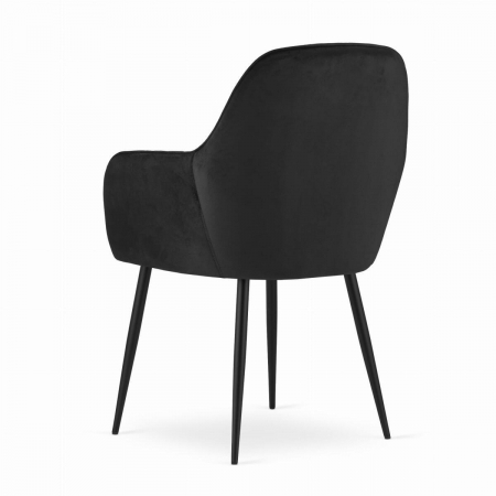 Set 2 scaune bucatarie/living, Artool, Lugo, catifea, metal, negru, 57.5x56.5x86.5 cm [7]