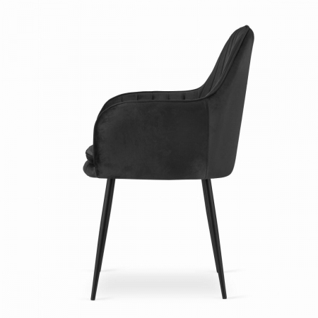 Set 2 scaune bucatarie/living, Artool, Lugo, catifea, metal, negru, 57.5x56.5x86.5 cm [8]