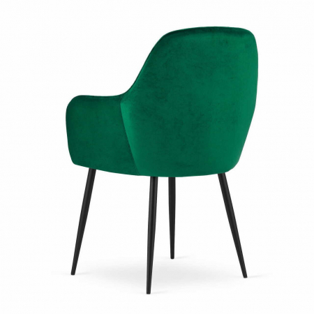 Set 2 scaune bucatarie/living, Artool, Lugo, catifea, metal, verde si negru, 57.5x56.5x86.5 cm [10]