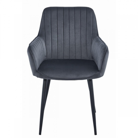 Set 2 scaune bucatarie/living, Artool, solden, catifea, metal, gri inchis si negru, 55x45.5x83.5 cm [1]