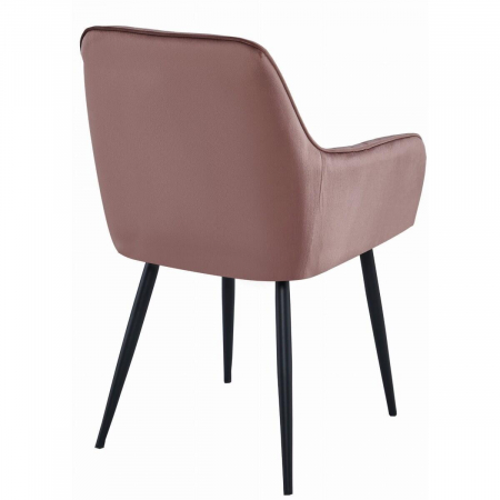 Set 2 scaune bucatarie/living, Artool, solden, catifea, metal, roz si negru, 55x45.5x83.5 cm [3]