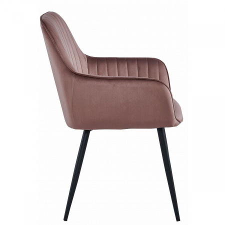 Set 2 scaune bucatarie/living, Artool, solden, catifea, metal, roz si negru, 55x45.5x83.5 cm [2]