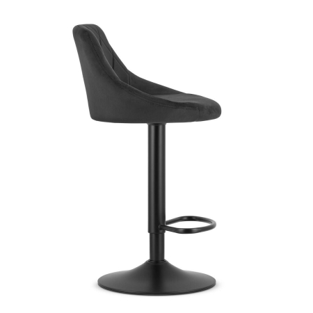 Set 2 scaune de bucatarie/bar, Artool, Kast, rotativ, catifea neagra, picior metal negru, 45.5x49x105 cm [2]