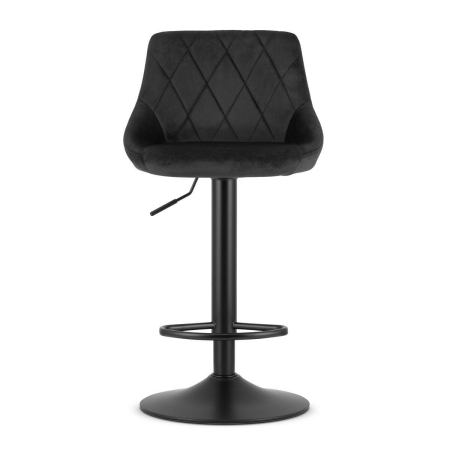 Set 2 scaune de bucatarie/bar, Artool, Kast, rotativ, catifea neagra, picior metal negru, 45.5x49x105 cm [3]