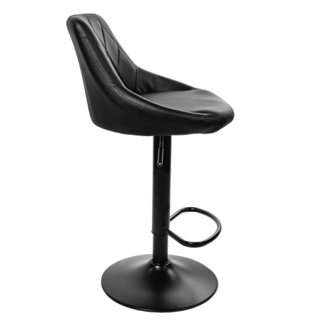 Set 2 scaune de bucatarie/bar, Artool, Kast, rotativ, piele ecologica neagra, picior metal negru, 45.5x48.5x85-105 cm [2]