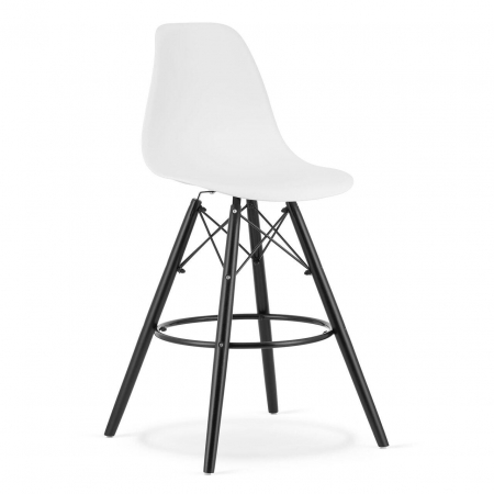 Set 2 scaune de bucatarie/bar, Artool, Lamal, PP, lemn, alb si negru, 54x55x107.5 cm [6]