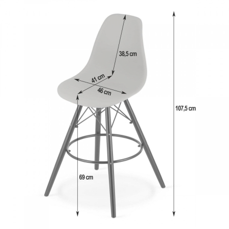 Set 2 scaune de bucatarie/bar, Artool, Lamal, PP, lemn, alb si negru, 54x55x107.5 cm [5]