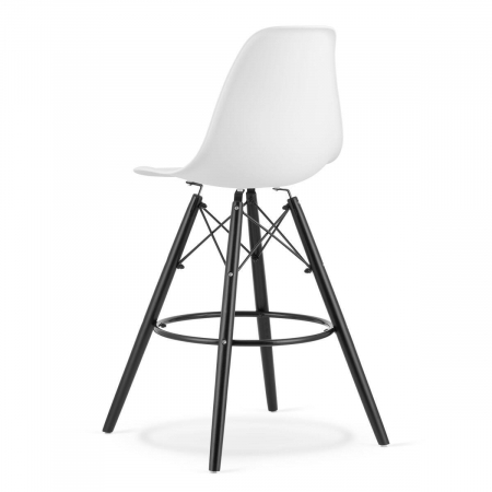Set 2 scaune de bucatarie/bar, Artool, Lamal, PP, lemn, alb si negru, 54x55x107.5 cm [3]