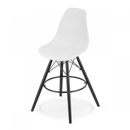 Set 2 scaune de bucatarie/bar, Artool, Lamal, PP, lemn, alb si negru, 54x55x107.5 cm [1]