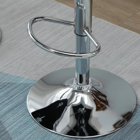 Set 2 scaune de bucatarie/bar, Avery, rotative, piele, alb si argintiu, 51.5x57.5x93-114.5 cm [1]
