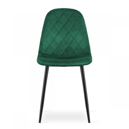 Set 4 scaune bucatarie/living, Artool, Asti, catifea, metal, verde si negru, 44.5x50.5x87.5 cm [1]