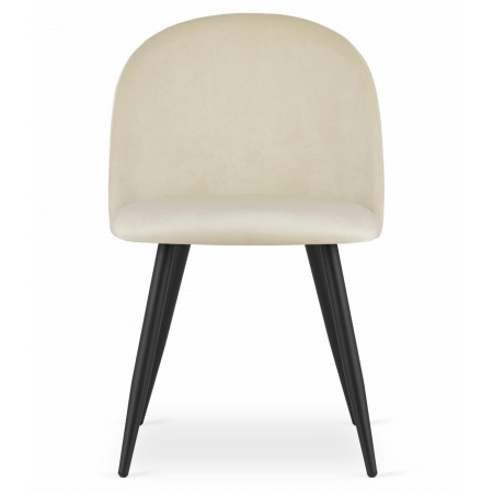 Set 4 scaune bucatarie/living, Artool, Bello, catifea, metal, bej, 46x42.5x76.5 cm [4]