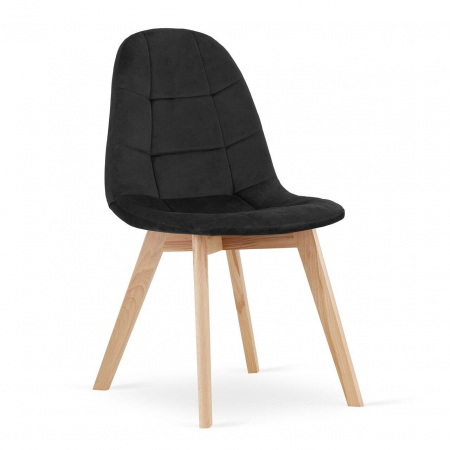 Set 4 scaune bucatarie/living, Artool, Bora, catifea, lemn, negru, 44.5x54x81.5 cm [6]