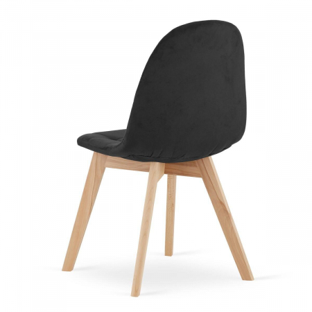 Set 4 scaune bucatarie/living, Artool, Bora, catifea, lemn, negru, 44.5x54x81.5 cm [3]