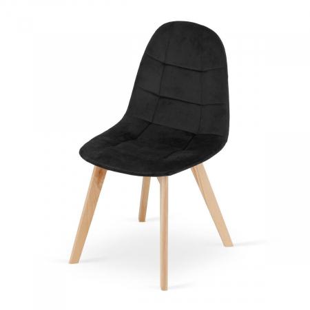 Set 4 scaune bucatarie/living, Artool, Bora, catifea, lemn, negru, 44.5x54x81.5 cm [5]